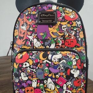 2022 Disney Parks Loungefly Mickey & Friends Halloween Mini Backpack - NEW.